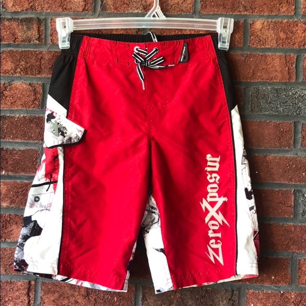 NWOT ZeroXposur Boys Red Swim Trunks